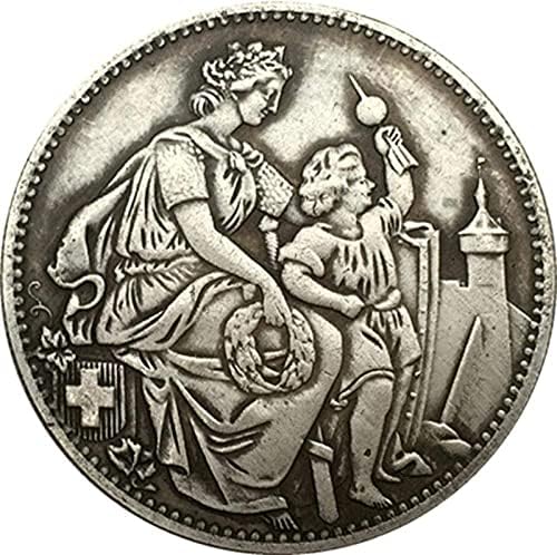 1865 Svájc Érmék Réz Bevonatú Ezüst Rock Érme, Érmék, Kézműves CollectionCoin Gyűjtemény Emlékérme