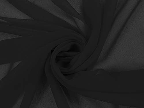 Soimoi Fekete Varrás Viszkóz Georgette Szilárd Anyag Készletek Ravaszkodó Ruha, Hogy A gyár által 40 cm Széles