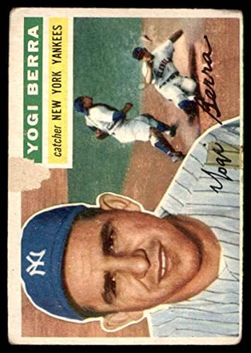 1956 Topps 110 GRY Yogi Berra New York Yankees (Baseball Kártya) (Szürke Vissza) FAIR Yankees