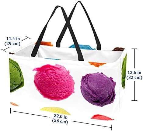 Újrafelhasználható Bevásárló Kosár Fagylalt-Labdák Hordozható Összecsukható Piknik Táskák Szennyes Kosár Bevásárló Táska