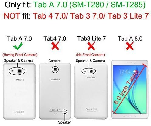 UGOcase Galaxy Tab EGY 7.0 SM-T280/T285 Tok tartó, PU Bőr Vékony, Könnyű Ütésálló Smart Cover Automatikus Alvó Ébred Kártyák