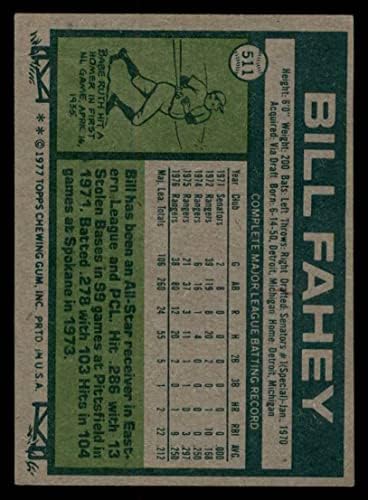1977 Topps 511 Bill Fahey Texas Rangers (Baseball Kártya) Autogramot Rangers