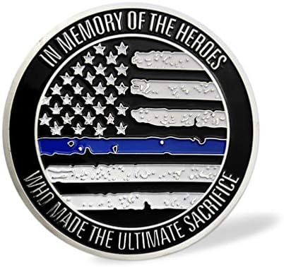 Vékony Kék Vonal Rendőr Kihívás Érme, Rendvédelmi, Katonai Érme Gyűjtemény