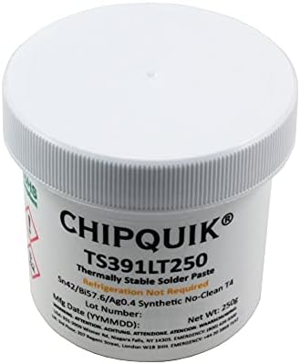 Chip Quik TS391LT250 Termikusan Stabil Forrasztani Massza Nem-Tiszta Sn42/Bi57.6/Ag0.4 T4 (250g jar)
