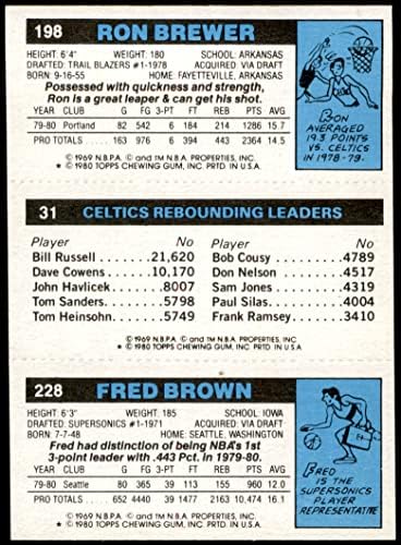 1980 Topps 228/31 / 198 Fred Barna/Larry Bird/Ron Brewer (Kosárlabda Kártya) NM/MT
