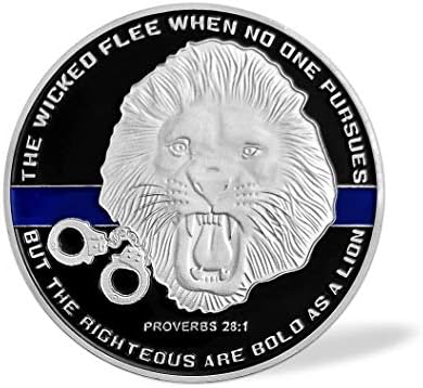 Rendőr Bűnüldöző Kihívás Érme Vékony Kék Vonal Él Katonai Emlékérme