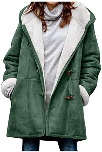 A nők Sherpa Fleece Bélelt Felsőruházat Outwear Női Téli Meleg kapucnis felső Pulóver, Alkalmi Kabát Kabát Outwear