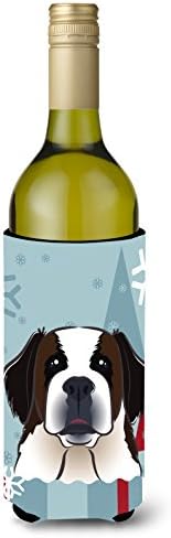 Caroline Kincsek BB1742LITERK Téli Ünnep Szent Bernát borosüveg Ölelkezős, Üveg Hűvösebb Ujja Ölelkezős Mosható Gép Összecsukható