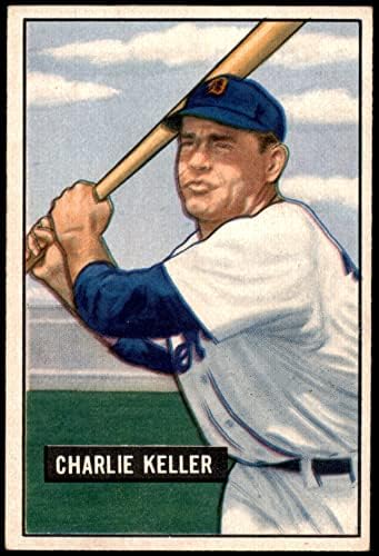 1951 Bowman 177 Charlie Keller Detroit Tigers (Baseball Kártya) EX/MT Tigrisek