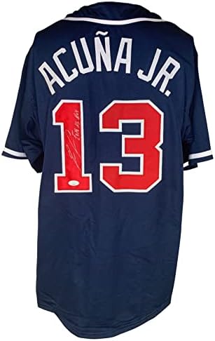 Ronald Acuna Jr. dedikált alá írva jersey MLB Atlanta Braves SZÖVETSÉG COA
