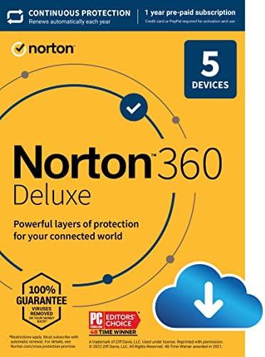 A Norton 360 Deluxe 2023, Víruskereső szoftver 5 Készülékek Automatikus Megújítás - magában Foglalja a VPN, PC Biztonsági