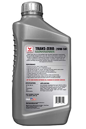 TRIAX Trans Nulla 20W-50 Full Szintetikus Hydro-Statikus Sebességváltó Olaj a Nulla-Viszont Kaszák (6 Liter Csomag)