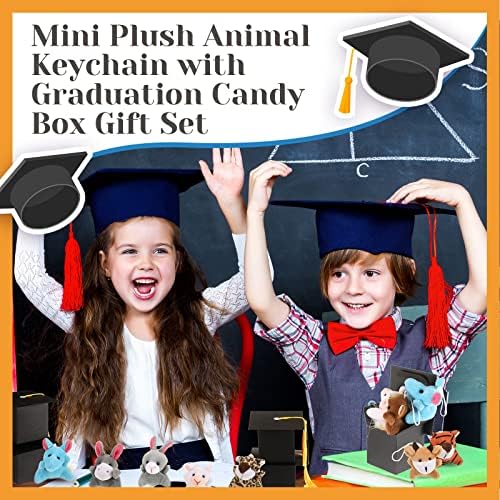 Óvodai Ballagási Ajándék Szett Érettségi Candy Mezőbe, Mini Plüss Állatok, Játékok Érettségi Kap Ajándék Dobozok Arany Tassel
