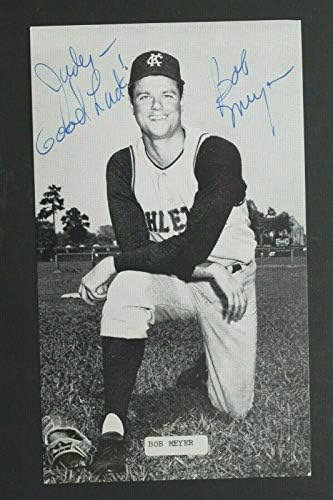 Bob Meyer 1964 Kansas City Atlétika Dedikált 3x5 Aláírt McCarthy Képeslap - MLB Vágott Aláírás