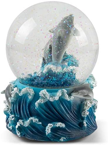 Elanze Minták Játékos Delfin Figura 100MM Víz Globe Játszik Dallamot Kék Duna Keringő