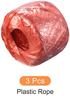 Rebower Poliészter, Nylon Kötél [Háztartási Csomagban Csomagolás DIY]-150m/492ft / 3Roll Műanyag,Piros