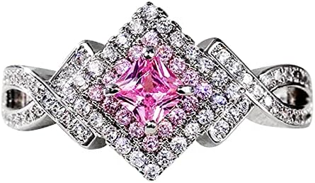 Gyűrű Ékszer Női Cirkon Ajándék Rózsaszín Kreatív Gyémánt Gyűrű Vintage Női Gyűrű