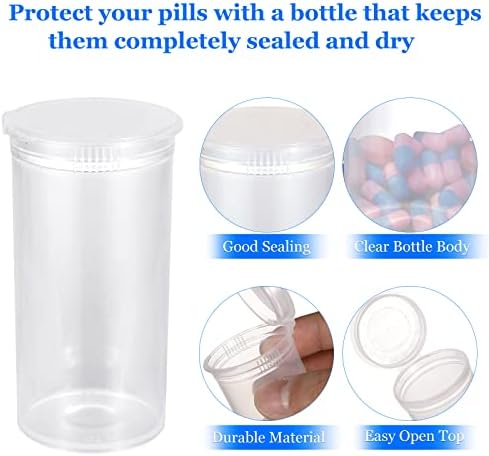 WOPPLXY 100-as Műanyag Üres gyógyszeres Fiola, 13 Dram Üres Gyógyszeres Üvegek, Vízhatlan, Légmentes Közös Gyógyszeres doboz
