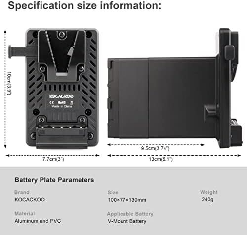KOCACKOO Teljesen dekódolt V-Mount Akkumulátor BP-U90 Akkumulátor Átalakítás Adapter Lemez Sony PXW-FX9 XDCAM Full-Frame