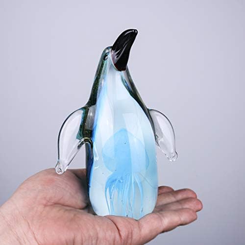 Qf Kristály Figura, Kézzel készített Pingvin Egy Medúza Kézzel Fújt Üveg Levélnehezék,Murano Stílus, Művészet,Dísz,Zöld