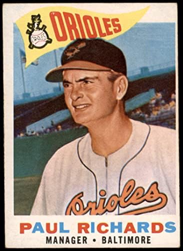 1960 Topps 224 Paul Richards Baltimore Orioles (Baseball Kártya) VG/EX Orioles