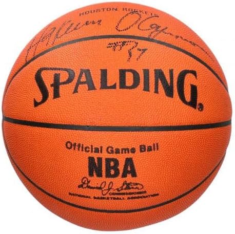 Hakeem Olajuwon Aláírt Spalding NBA Játék Kiadott Kosárlabda Houston Rockets SZÖVETSÉG - Dedikált Kosárlabda