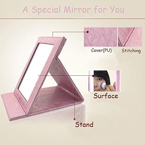 ToiM Hordozható Összecsukható Hiúság Tükör Állni, Összecsukható Mirror Make-up Tükör Komód Összecsukható Mirror Make-up Eszközök,
