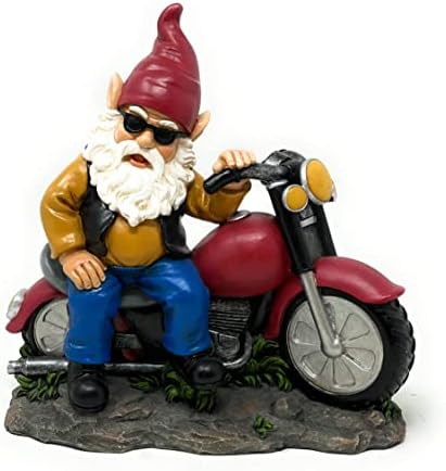 A természet Mark Motoros Motoros Gnome Pózol, a Harley Műgyanta Szobor Figura Haza Dekoratív Akcentussal Dekorációval (9.45