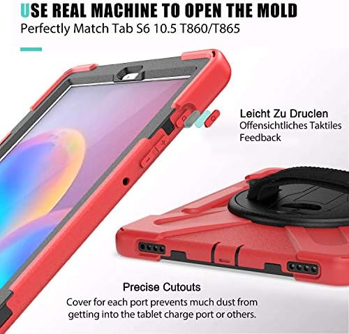 Dteck Esetében (2019) Galaxy Tab S6 (10.5) Tabletta, SM-T860 Esetben - nagy teherbírású Védelem Masszív Ütésálló tok Forgó