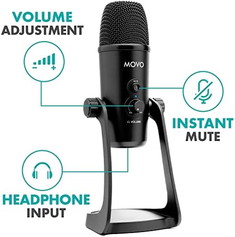 Movo UM700 Asztali USB, Mikrofon, Számítógép, Állítható Pickup Minták Tökéletes, mint egy Podcast Mikrofon, Streaming Mikrofon,