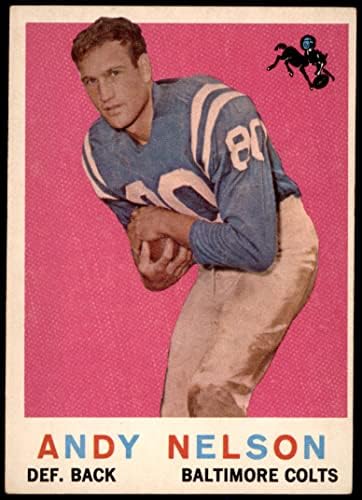 1959 Topps 62 Andy Nelson Baltimore Colts (Foci Kártya) VOLT a Colts-Memphis