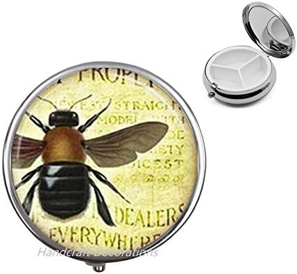 Üveg Fotó Cabochon méhkirálynő Gyógyszeres Dobozt Rovar Művészeti Tabletta Esetben Méh Ékszerek Üvegből Gyógyszeres Dobozt，méhkirálynő