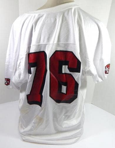 2002-ben a San Francisco 49ers 76 Játék Kiadott Fehér Gyakorlat Jersey 3X DP29080 - Aláíratlan NFL Játék Használt Mezek
