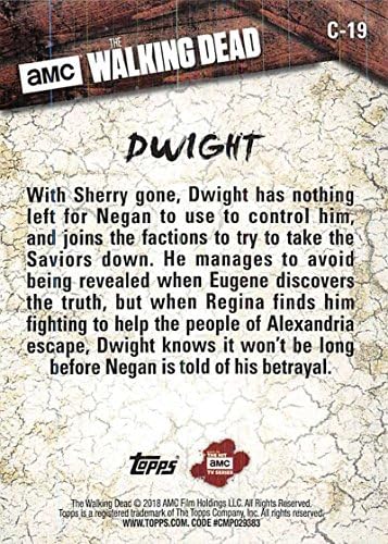 2018 Topps Walking Dead Season 8 Karakter C-19 Dwight Trading Card