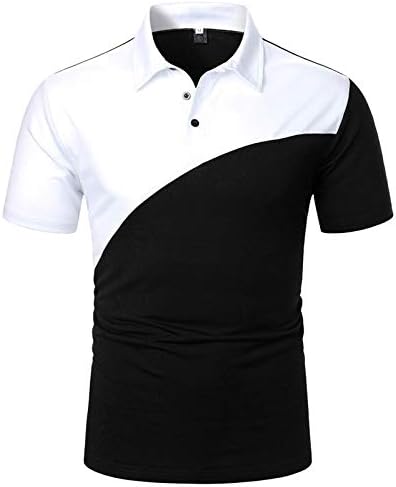Férfi Alkalmi Póló Rövid Ujjú Csíkos Colorblock Patchwork Gombot Henley Maximum Üzleti Munka Slim Golf Póló