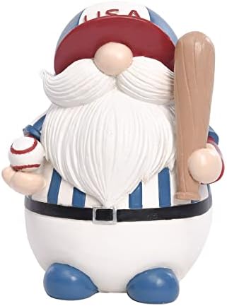 Pointnio Sport Gnómok Szobrok Dekoráció,Vicces Baseball Gnome Otthoni Dekoráció,Gnome Ajándékok Gyerekeknek(Baseball)