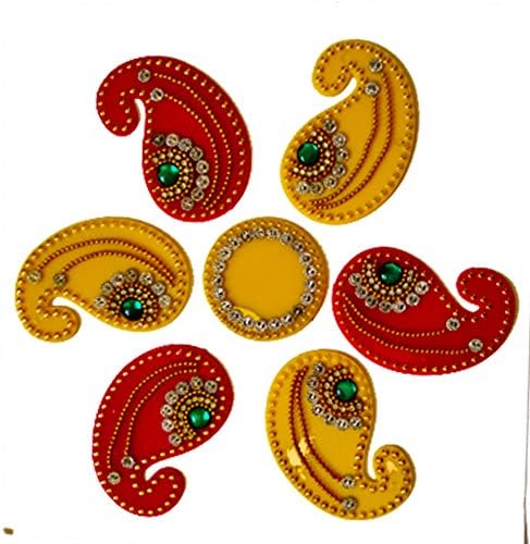 Újrahasznosítható Műanyag Keri Alakú Akril Kézműves Dekorációs Rangoli Meghatározott Emelet Dekoráció Diwali Puja Funkciók,