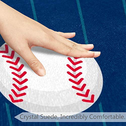 Baseball Sport Csillag Csíkos Mintás, Csúszásmentes Lábtörlő 23.6 Kerek Szőnyeg, Szőnyegek Szőnyeg Gyerekeknek Hálószoba