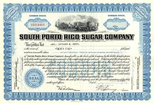 Dél-Porto Rico Cukor Zrt. - Puerto Rico Raktáron Bizonyítvány
