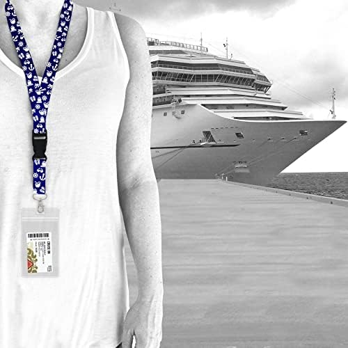 Cruise Kantár Kell Tartozékok Hajó Kártyák [4 Csomag] Cruise Rögzítésre ID Jogosultja, kulcskártya Levehető Jelvény & Vízálló