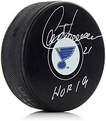 A fickó Carbonneau St Louis Blues Aláírt Autogramot Korongot a HOF 19 Megjegyzés: Dedikált NHL Korong