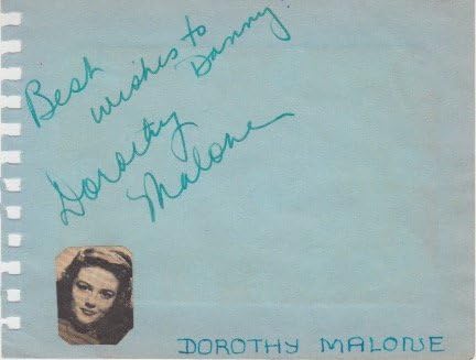 Dorothy Malone (Vintage, Feliratos) aláírt egy autogramot