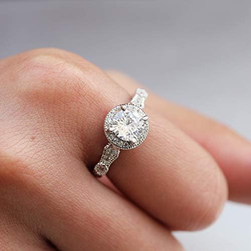 Diamond Fashion Luxus Kerek Ékszerek, Gyűrű, Kreatív Design Hölgyek Cirkon Üreges Gyűrűk Vaskos Gyűrű Készlet (Ezüst, 9)