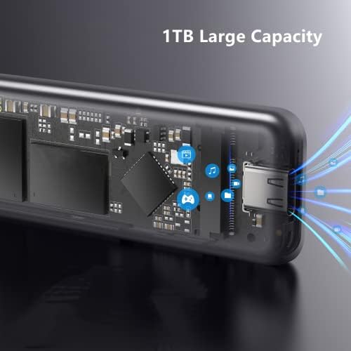 NA 1 tb-os Hordozható SSD, Hordozható Külső szilárdtestalapú Meghajtó Típus-C PS4/PS4 Pro/Mac Kompatibilis, USB 3.1 (Gen2)
