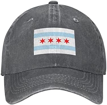 LIICHEES Zászló Chicago, Illinois Baseball Sapka a Férfiak a Nők Vintage Cowboy Kalap Casquette