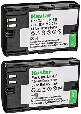 Kastar 2-Pack Akkumulátor Csere Canon LPE6NH Akkumulátor, Canon EOS R7 tükör nélküli Fényképezőgép