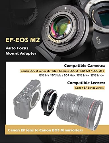 VILTROX EF-EOS M2 Speed Booster, 0.71 x Auto-Fókusz Canon EF Objektív EF-M Speedbooster Kompatibilis Canon EF, hogy az m50-ii