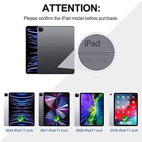 GROLEOA iPad Pro 11 inch Esetben 2022/2021: Katonai Ütésálló Védő tok iPad Pro 11 4. Generációs 2022 / 3rd Gen 2021 + tolltartó