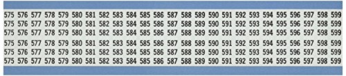 Brady WM-575-599-PK Áthelyezhető Vinil Ruhával (B-500), Fekete-Fehér, Egymást követő Számok Vezeték Jelölő Kártya (25 Lap)