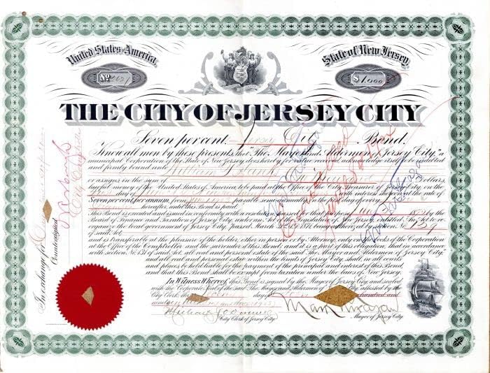 Város, Jersey City - 1000 Dollár Kötvény